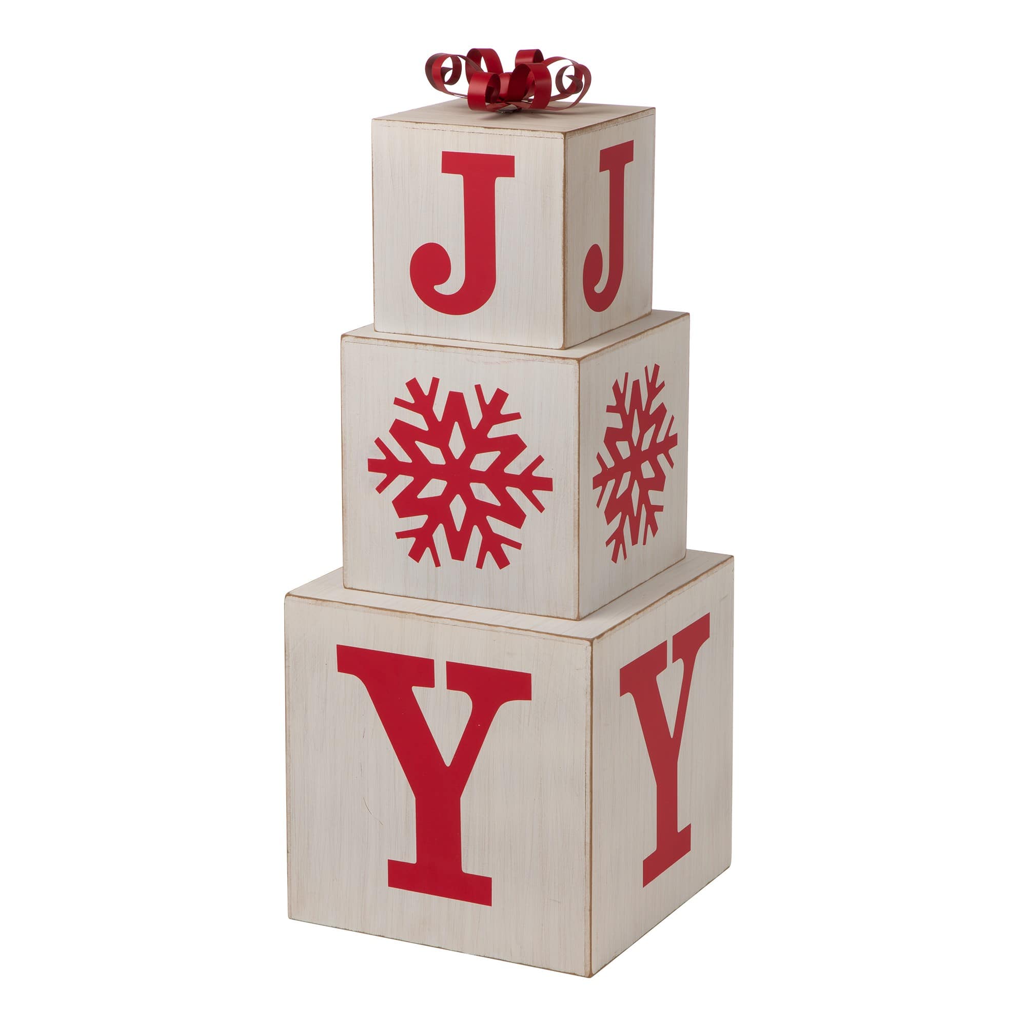 Glitzhome® 32" Wooden Block JOY Porch Décor